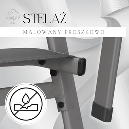 Krzesła ogrodowe 4 szt. metalowe wys. 92 cm na taras balkon 120 kg ciemnoszare
