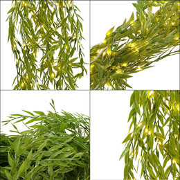 Girlanda led sztuczne liście ruskus dekoracja świetlna