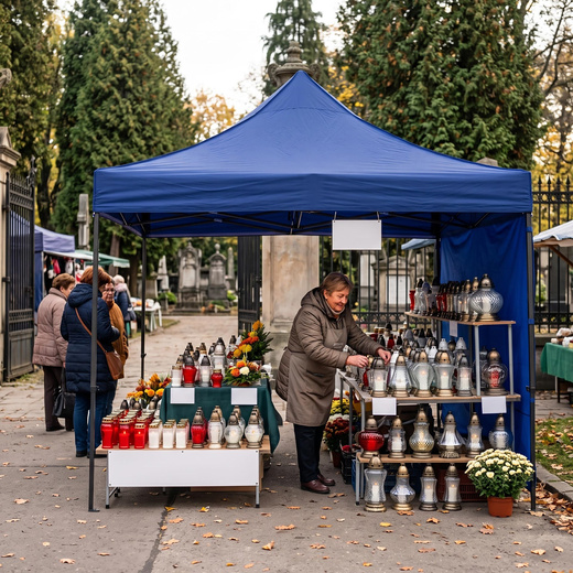 Namiot handlowy 3x3 m ogrodowy, pawilon na imprezy, catering granatowy