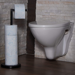 Uchwyt na papier toaletowy, stojak metalowy, czarny