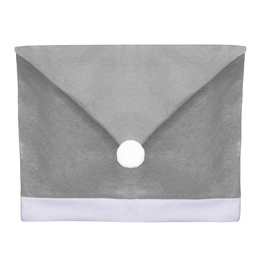 Pokrowiec na krzesło, czapka Mikołaja szara