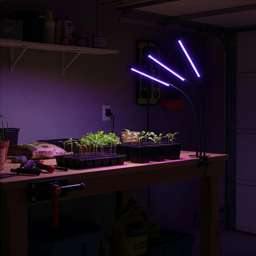 Lampa do doświetlania roślin LED do wzrostu uprawy 3 panele z timerem i klipsem, usb