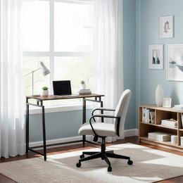 Biurko komputerowe, składane 80 cm stolik do pracy przy komputerze, drewniany, ciemno brązowy