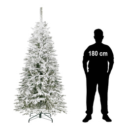 Choinka sztuczna 220 cm świerk premium ośnieżony jak żywy, nowoczesny, ze stojakiem