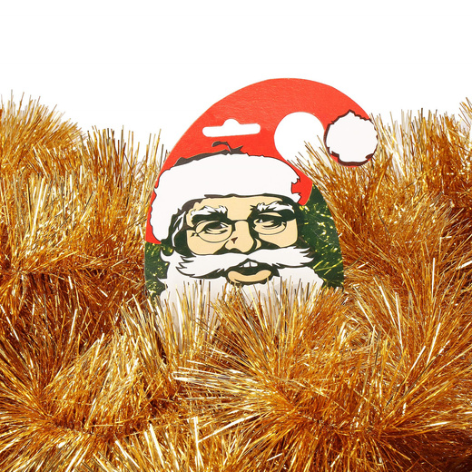 Łańcuch na choinkę 6m złoty girlanda choinkowa, średnica 10cm