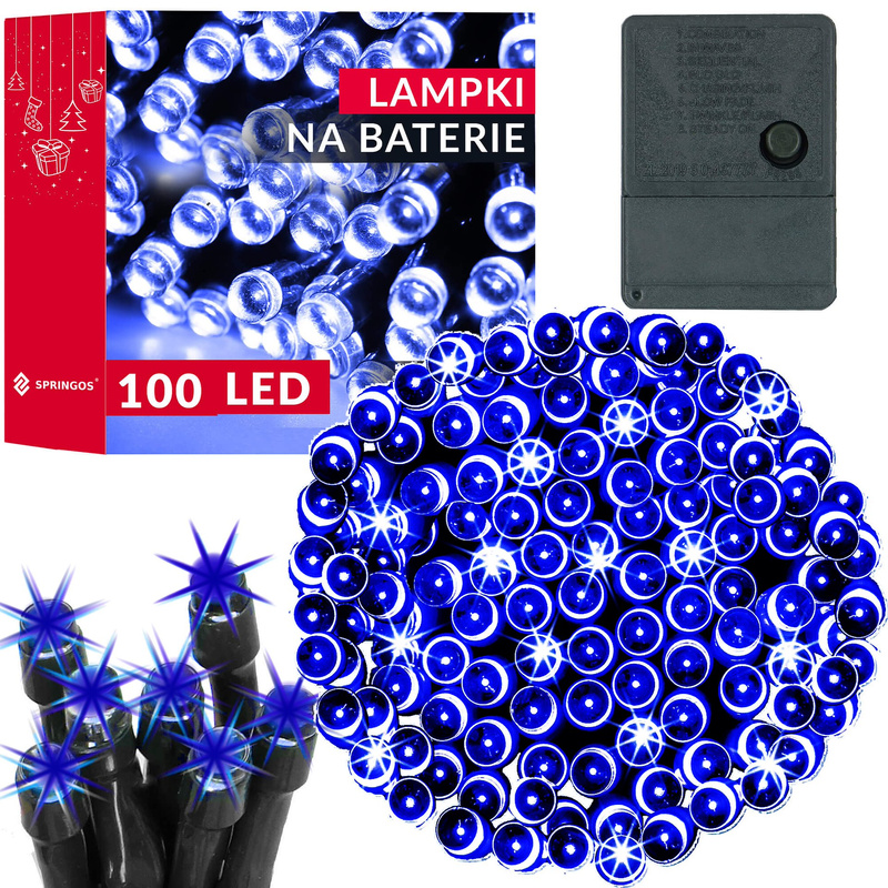 Lampki choinkowe 100 led niebieski 8,5 m oświetlenie świąteczne