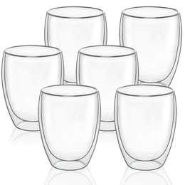 Szklanki termiczne 6 szt. na kawę herbatę 350ml z podwójnym dnem