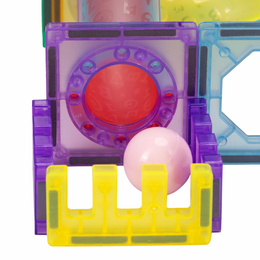 Klocki magnetyczne, konstrukcyjne zestaw 66 szt. tunel kulkowy, kulki LED