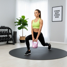 Kettlebell 10 kg odważnik, hantla do ćwiczeń ABS kula do treningu siłowego, różowa