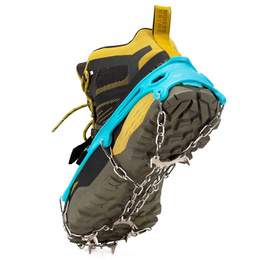 Raczki na buty stalowe antypoślizgowe turystyczne nakładki rozmiar 36-40 turkusowe