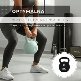 Kettlebell miękki 8 kg kula odważnik hantla ciężar do ćwiczeń fitness, turkusowy