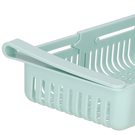 Organizer do lodówki pod półkę rozsuwany 20,5–28,5 cm, wysuwana szuflada miętowa