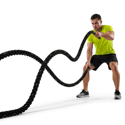 Lina treningowa do crossfit 9 m Battle Rope Power do ćwiczeń siłowych czarna