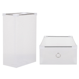 Pudełko na buty z szufladą 34x22x13,5 cm biały organizer