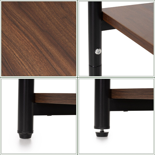 Szafka nocna, stolik z półkami do sypialni 35x31x59 cm nakastnik, ciemnobrązowy