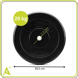 Obciążenie bitumiczne 20 kg 2 szt. talerz kompozytowy 31 mm krążek do sztangi hantli
