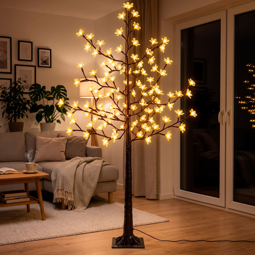 Świecące drzewko 180 cm 128 Led ozdobne drzewko świąteczne dekoracja świetlna biały ciepły