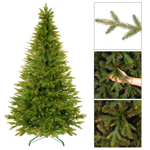 Choinka sztuczna 220 cm świerk naturalny z metalowym stojakiem