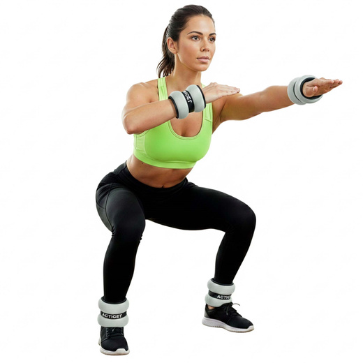 Obciążenia na ręce i nogi 2x0,5 kg do treningu fitness i cardio, szare