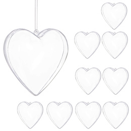 Bombki akrylowe 12cm serce plastikowe decoupage zestaw 10 szt.