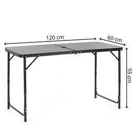 Stolik turystyczny składany kempingowy 120x60 cm stół ogrodowy na piknik, walizka, czarny