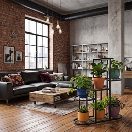 Kwietnik metalowy, stojący 79 cm regał na rośliny 5 poziomów, loft, czarny