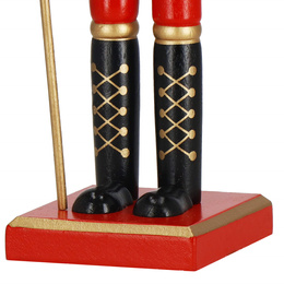 Dziadek do orzechów 38 cm z toporkiem, drewniany żołnierzyk niebiesko-czerwony, figurka świąteczna