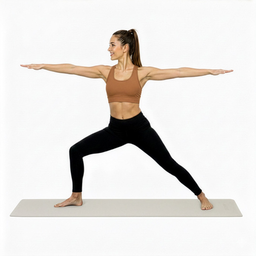 Mata do jogi, ćwiczeń fitness 183x61 cm antypoślizgowa, materac do stretchingu, jasny beż