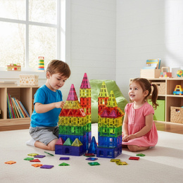 Klocki magnetyczne, pojazdy zestaw 120 szt. klocków konstrukcyjnych dla dzieci, kolorowe