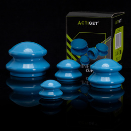 Bańki chiński, gumowe do masażu zestaw 4 szt. antycellulitowy, niebieskie