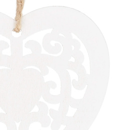 Zawieszka choinkowa 7cm drewniana, ozdoby świąteczne serca zestaw 6 szt.