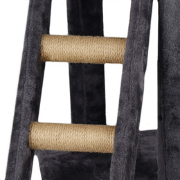 Drapak dla kota sizal 6-poziomowy słupek z domkiem i zabawkami 142,5 cm