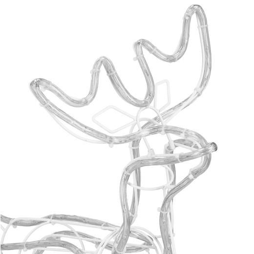 Renifer Led 120 cm świąteczny z saniami świetlna dekoracja do ogrodu biały ciepły + flash