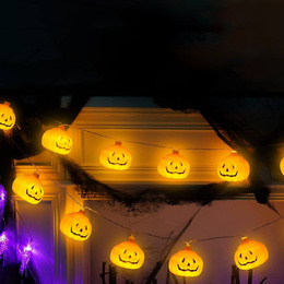 Lampki na Halloween dynie girlanda łańcuch świetlny na baterie 10 LED