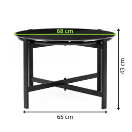 Meble ogrodowe, zestaw dla 4 osób sofa, krzesła, stolik metalowe, czarne