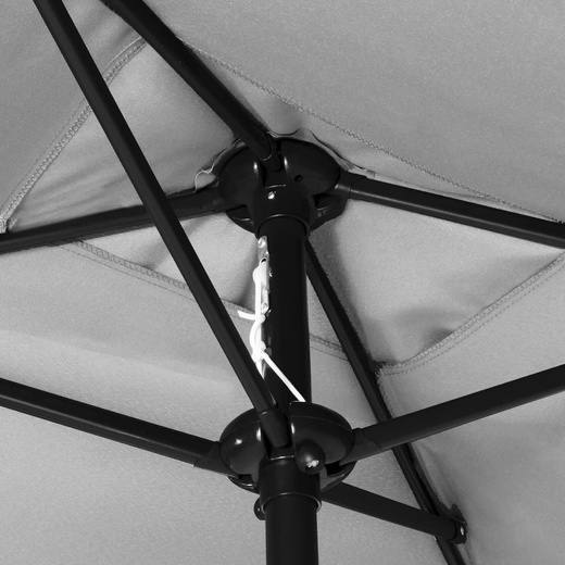 Parasol ogrodowy 240 cm duży składany z korbką na balkon, taras jasnoszary
