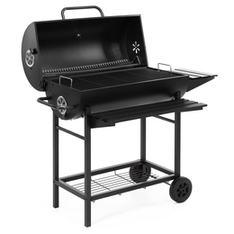 Grill węglowy, ogrodowy z pokrywą, termometrem, duży ruszt grillowy