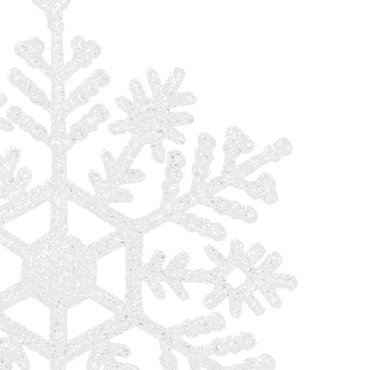 Zawieszka choinkowa 12 szt. śnieżynki świąteczna ozdoba białe brokat