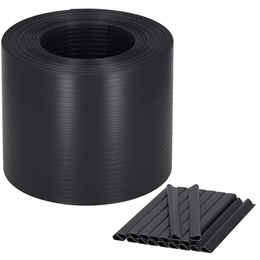 Taśma ogrodzeniowa z zestawem klipsów mocujących 20 szt. PVC 26 m x 19 cm 1200 g/m2 antracyt