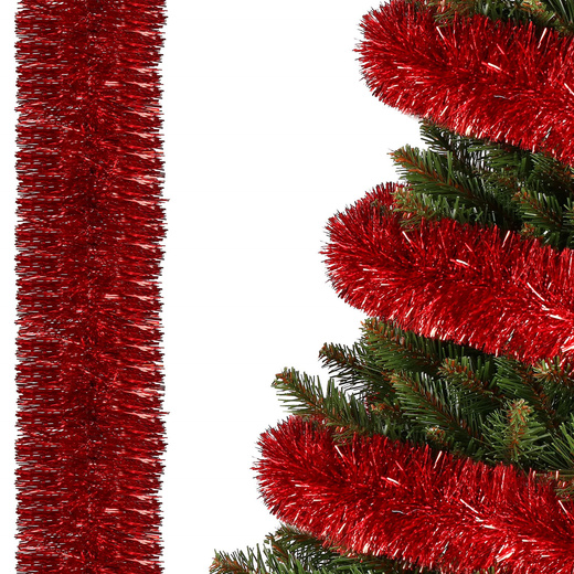 Łańcuch choinkowy 6m czerwony, girlanda na choinkę, średnica 7cm