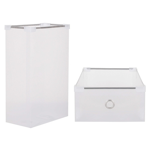 Pudełko na buty z szufladą 34x22x13,5 cm biały organizer zestaw 10 szt.