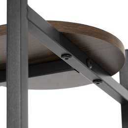 Kwietnik metalowy 81 cm stojak na kwiaty z 3 półkami loft nowoczesny czarno-brązowy