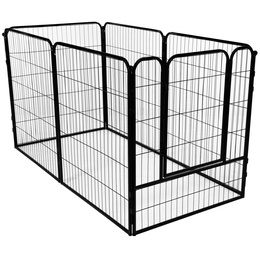 Kojec dla zwierząt wybieg klatka dla psa 184x94x100 cm czarna