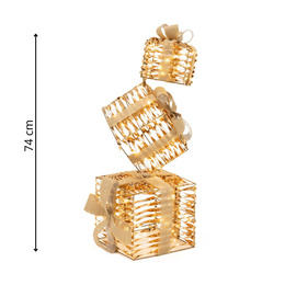 Dekoracja świąteczna LED prezenty pod choinkę 74 cm 160 diod biały ciepły