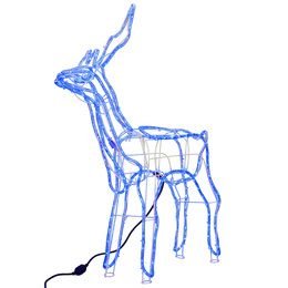 Renifer Led 90 cm świąteczny, świetlna dekoracja do ogrodu niebieski