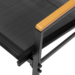 Meble ogrodowe, zestaw dla 4 osób sofa, krzesła, stolik metalowe, czarne