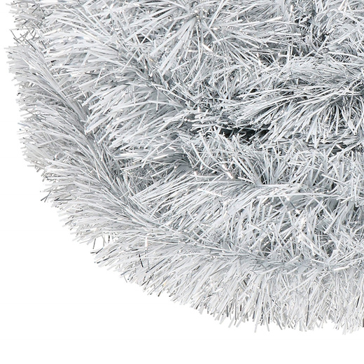 Łańcuch na choinkę 6m biało-srebrny girlanda choinkowa, średnica 10cm