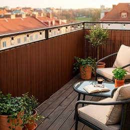 Osłona PVC maskująca na balkon, taras, ogrodzenie 500x100 cm brązowa