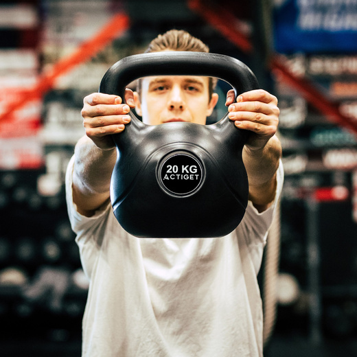Kettlebell 20 kg odważnik, hantla do ćwiczeń ABS kula do treningu siłowego, czarny