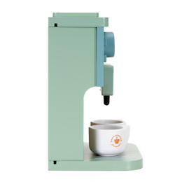 Ekspres do kawy z filiżankami drewniany, zabawka dla dzieci 8 el. multikolor